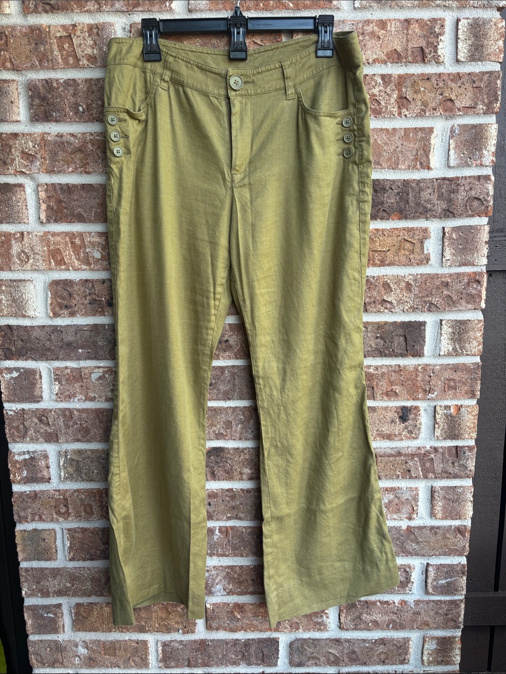 Cabi the Charlie trouser Olive Green Button-Accent Wide Leg Pants